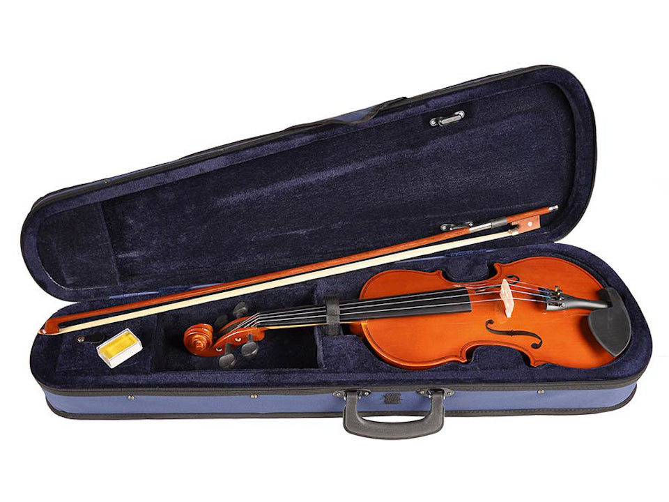 Violine Leonardo Student 1044 - 4/4 Geige inkl. Koffer, Bogen, Harz, Stimmgerät und Schulterstütze