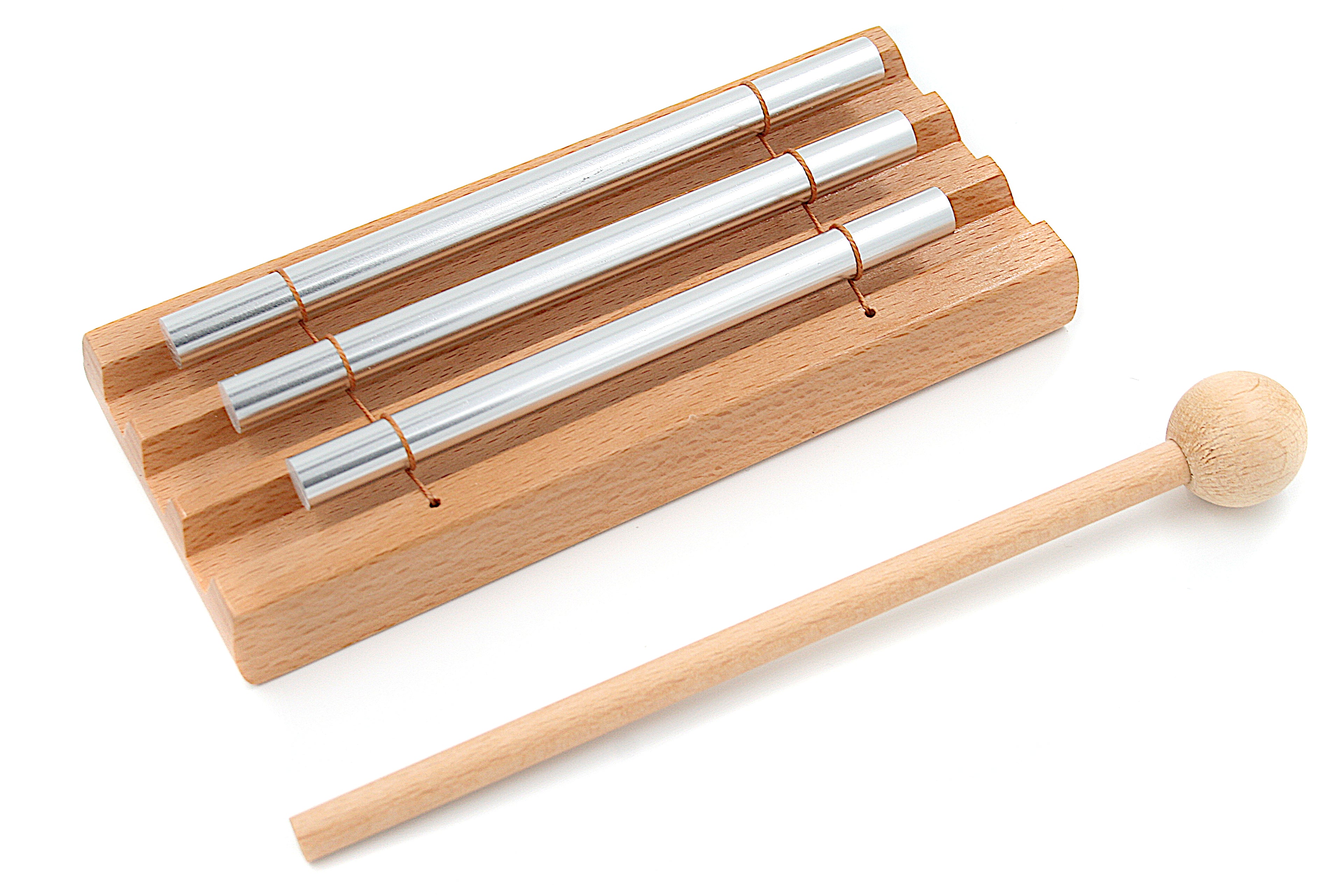 Chime 3er Klangstab aus Echtholz – Yoga & Meditation | inkl. Mallet