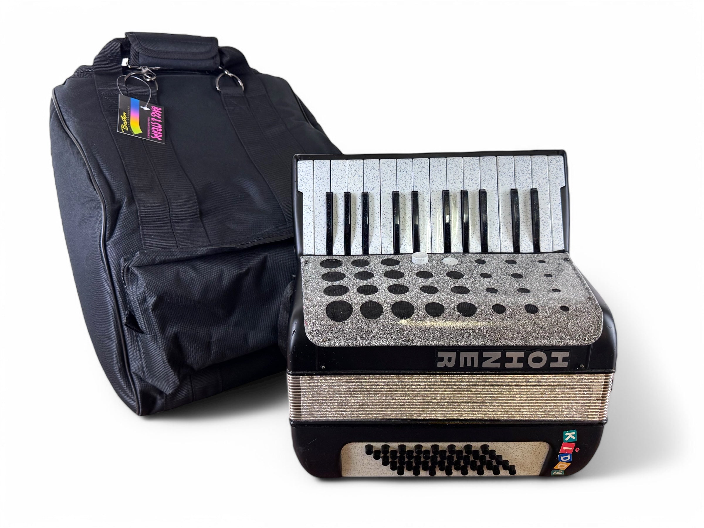 Hohner Kiddy Akkordeon 40 Bass Geprüft und Gestimmt Neuer Rucksack