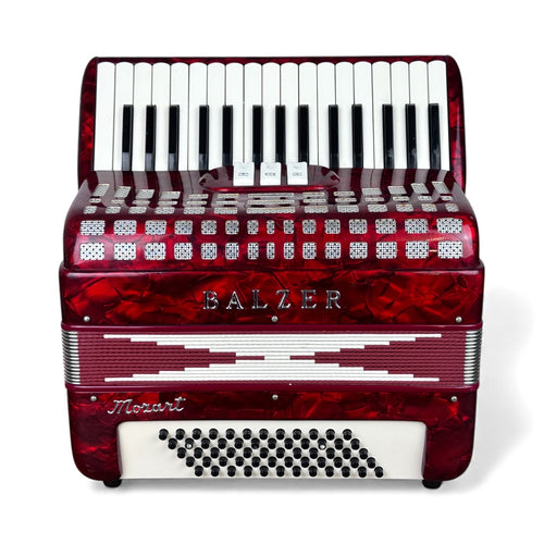 Balzer Mozart Akkordeon 60 Bass Geprüft und Gestimmt Rucksack Riemen Neu