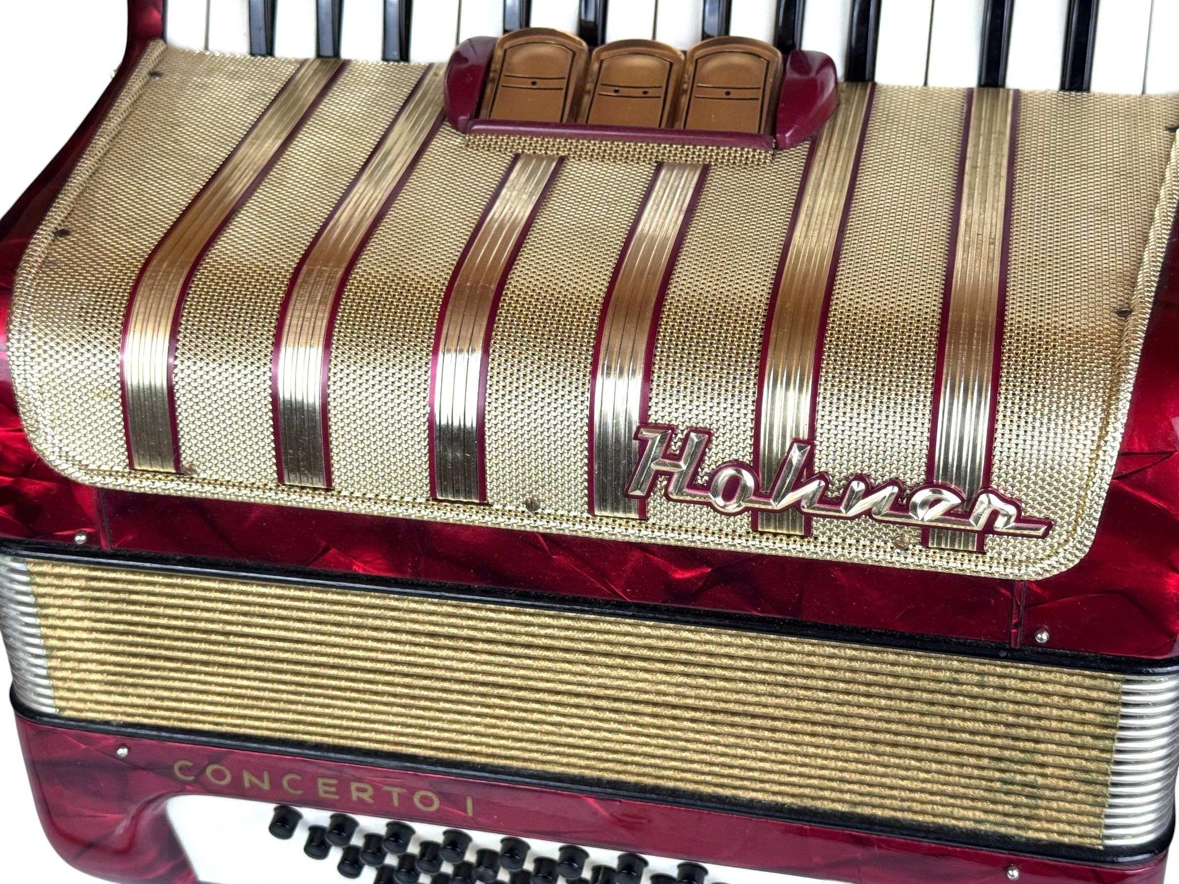 Hohner Concerto I 48 Bass Akkordeon Geprüft und Gestimmt Rucksack Neu