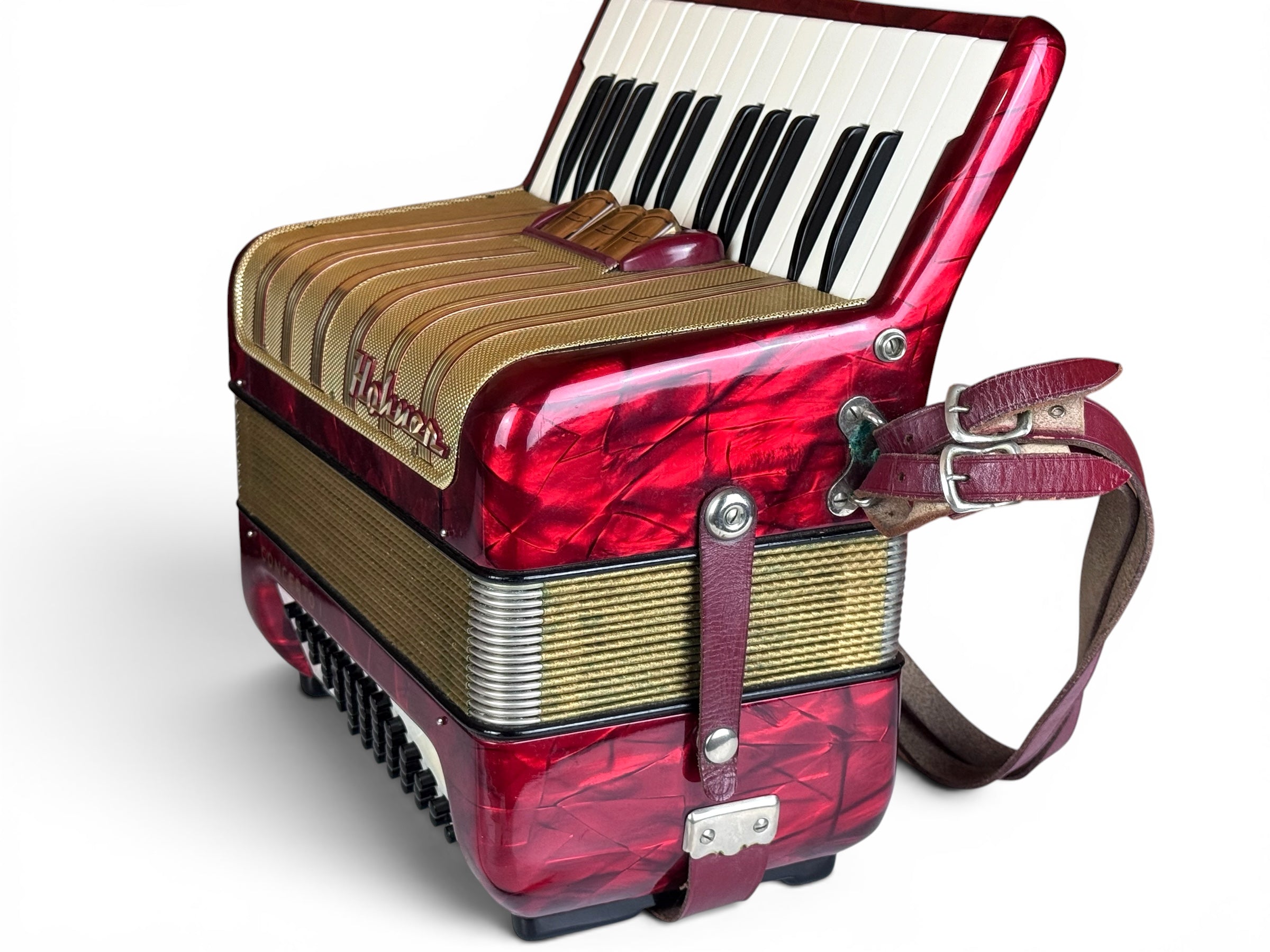 Hohner Concerto I 48 Bass Akkordeon Geprüft und Gestimmt Rucksack Neu