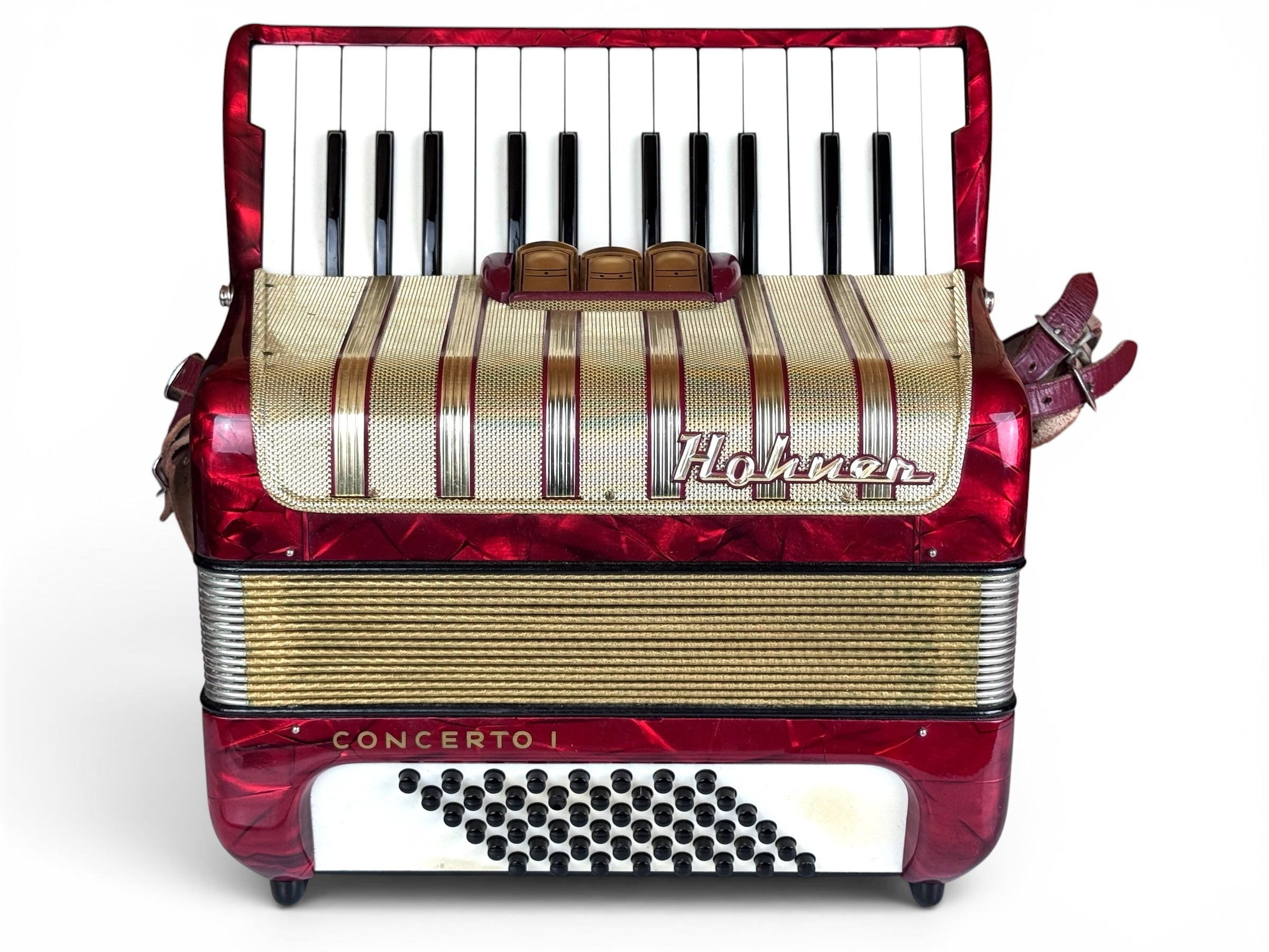 Hohner Concerto I 48 Bass Akkordeon Geprüft und Gestimmt Rucksack Neu